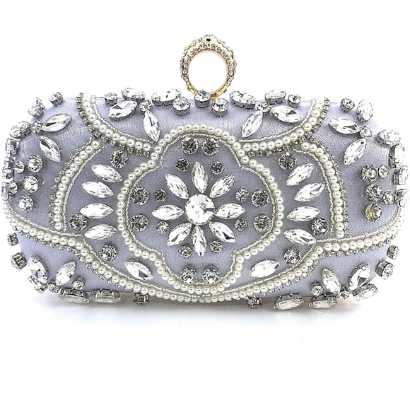 Flavia‎ Silver Bridal Handbag - Picture 1 of 9